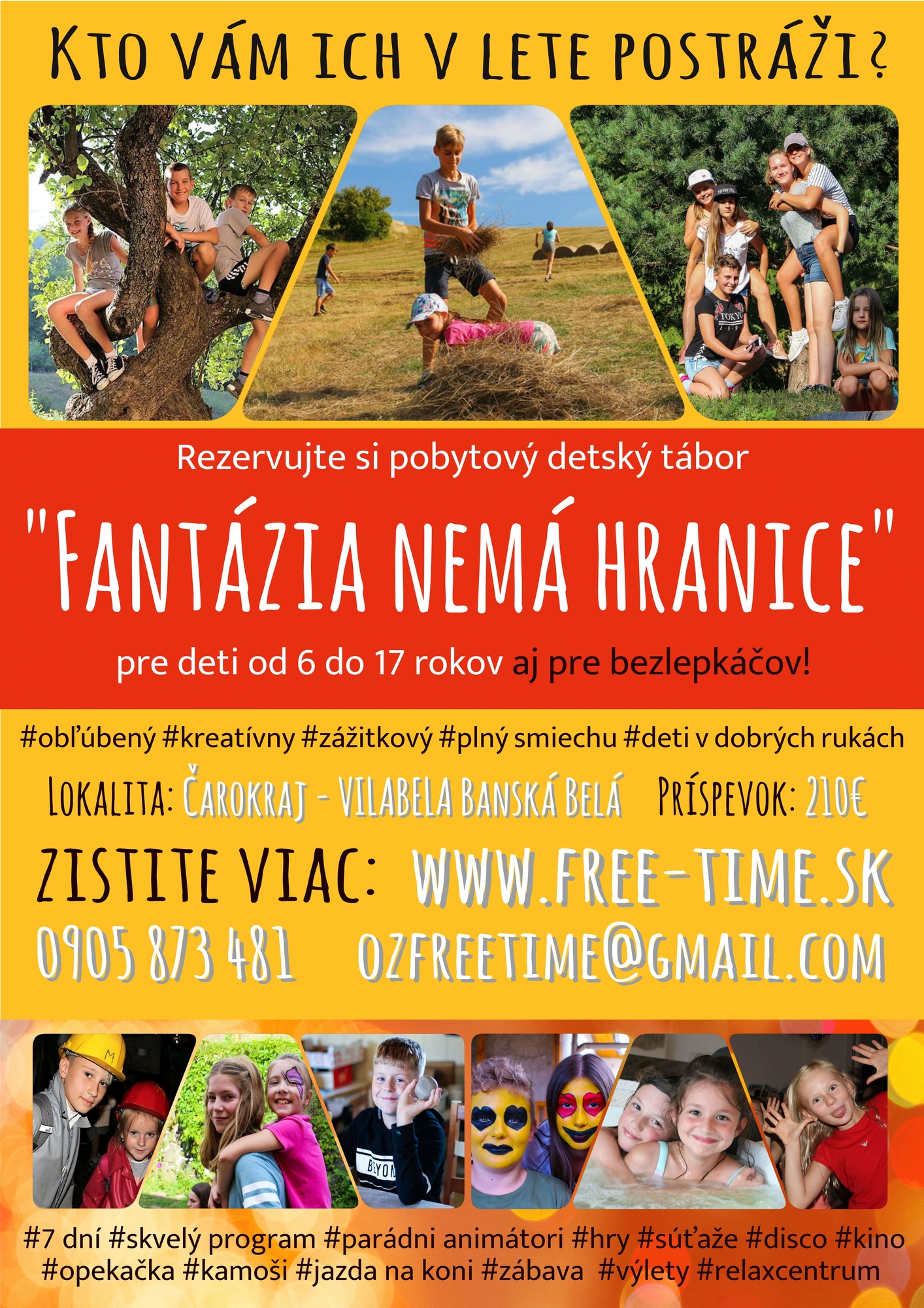 plagát na detský letný tábore Fantázia 2019